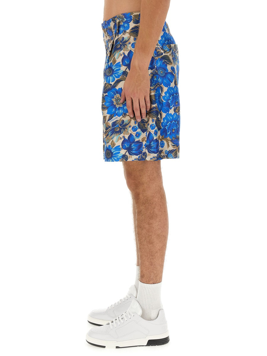 MOSCHINO SHORT ALL OVER BLUE FLOWER 036420571365