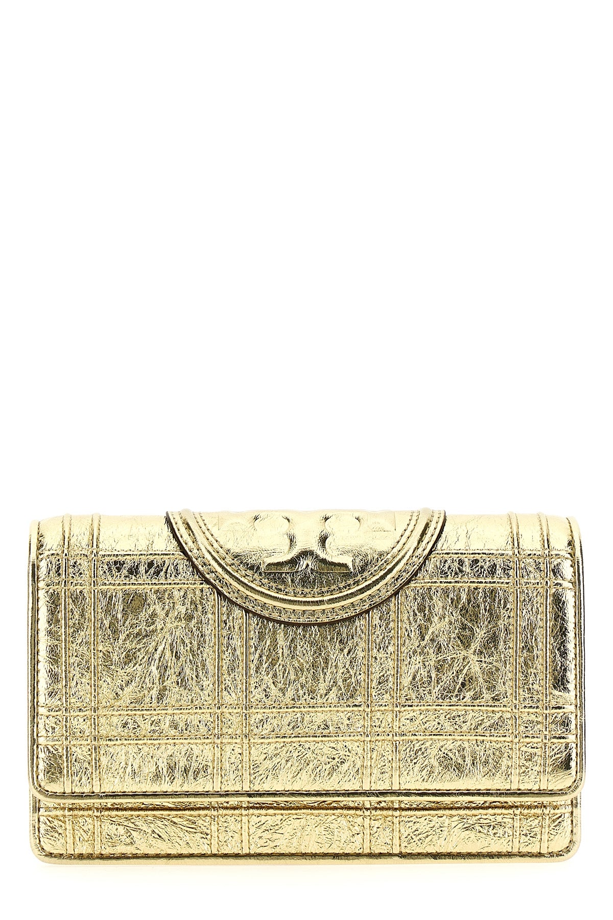 TORY BURCH 'FLEMING SOFT METALLIC SQUARE QUILT' WALLET 152606700