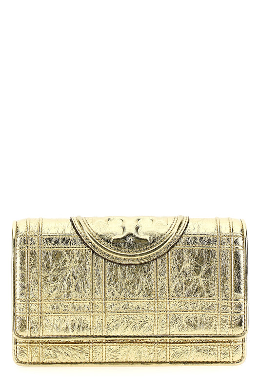 TORY BURCH 'FLEMING SOFT METALLIC SQUARE QUILT' WALLET 152606700