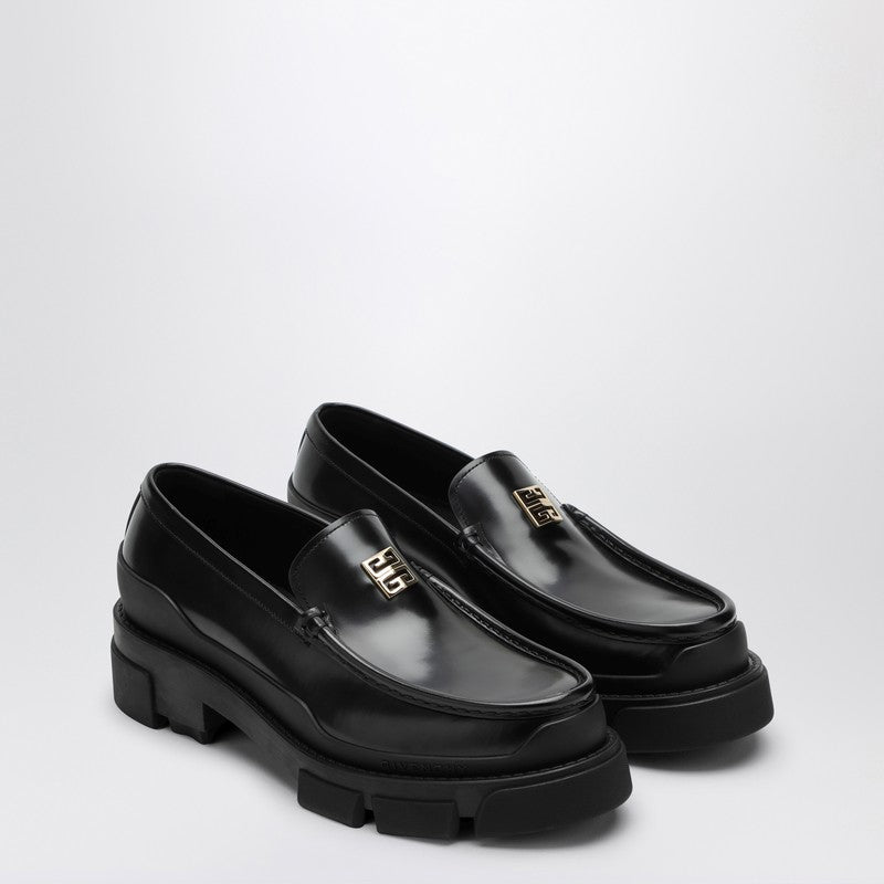 GIVENCHY Black leather loafer with logo BE201KE1N5P_GIV-001