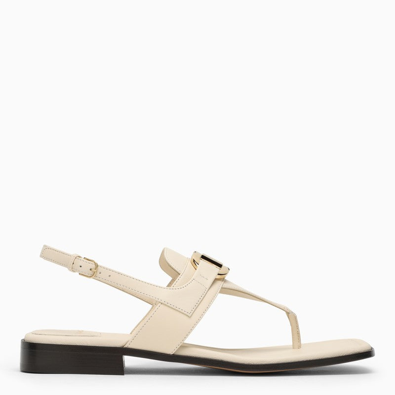 FERRAGAMO Ivory Gancini ornament thong sandal 07696451CLEO_FERRA-MA