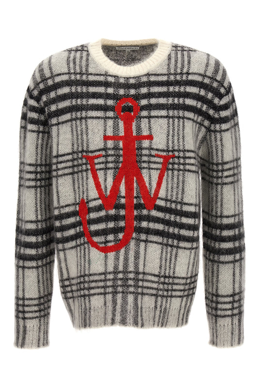 JW Anderson MAGLIONE CHECK RICAMO LOGO KW0941YN0222903