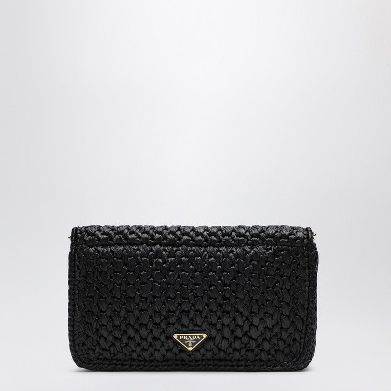 Prada Black crochet shoulder bag with logo 1BF134COB2M2TO_PRADA-F0ES7