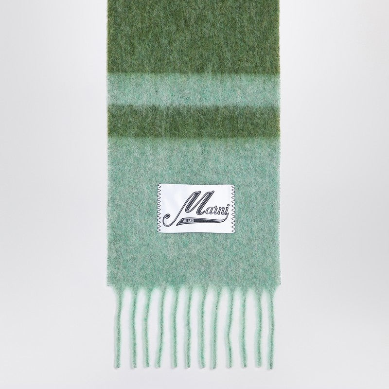 Marni Alpaca and mohair scarf with stripes green kiwi SCMC0122Y0UAW037P_MARNI-STV40