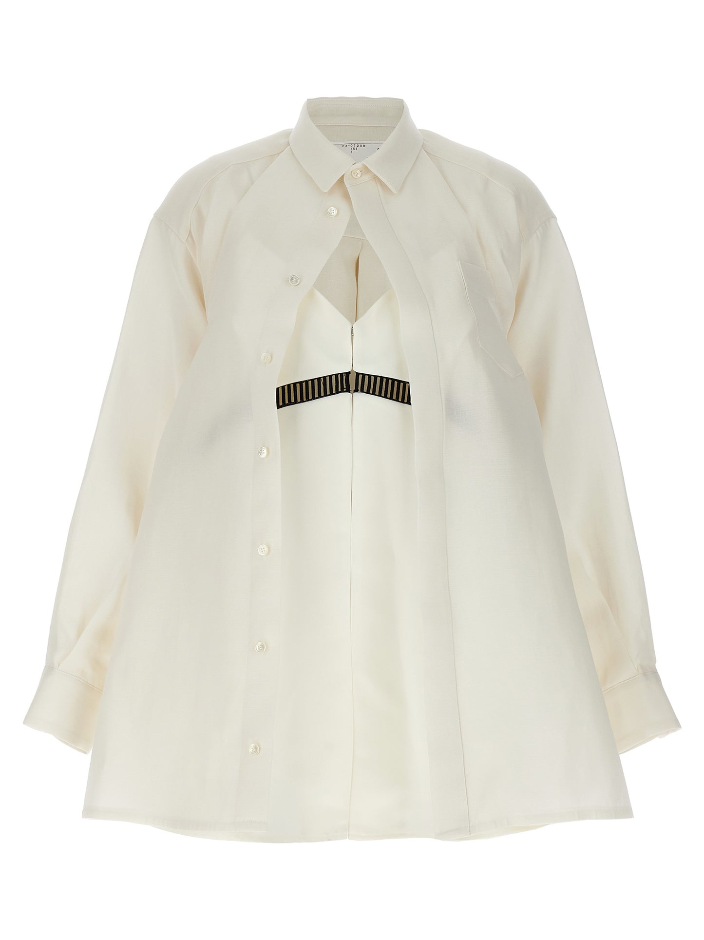 sacai OVERLAPPING SHIRT SILK DRESS 2407208151