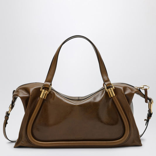 Chloé Paraty 24 bag in shiny bronze-brown leather CHC24AS750N82P_CHLOE-20X