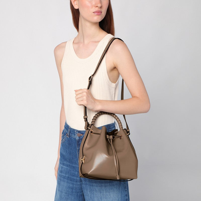 Chloé Marcie bucket bag in deep beige leather CHC24AS606N57P_CHLOE-28V