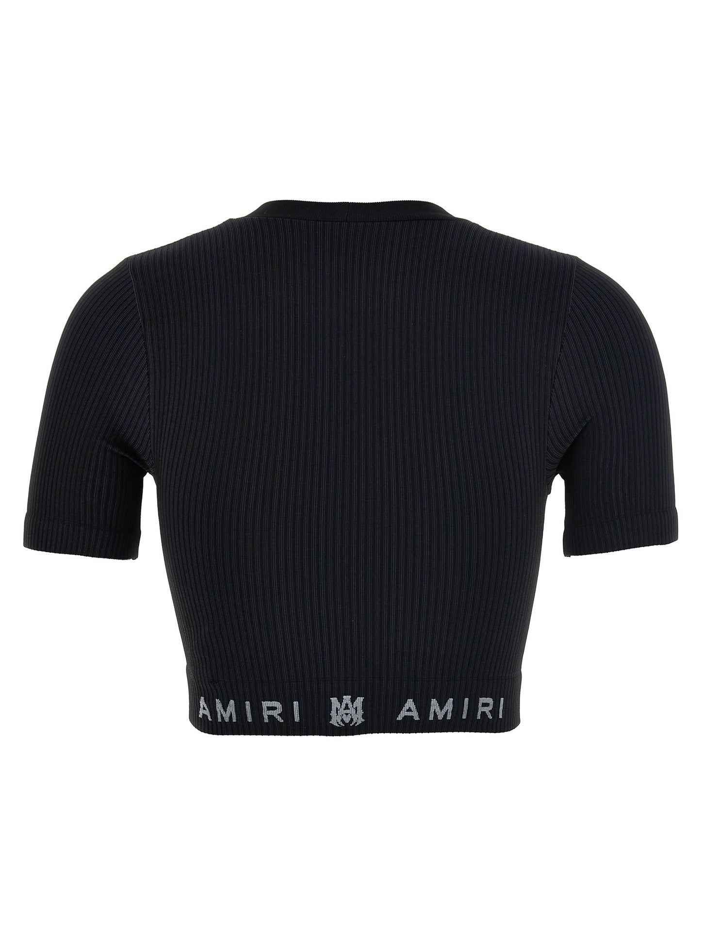 AMIRI 'MA RIBBED SEAMLESS' CROPPED TOP AWAWIR1004BLACK