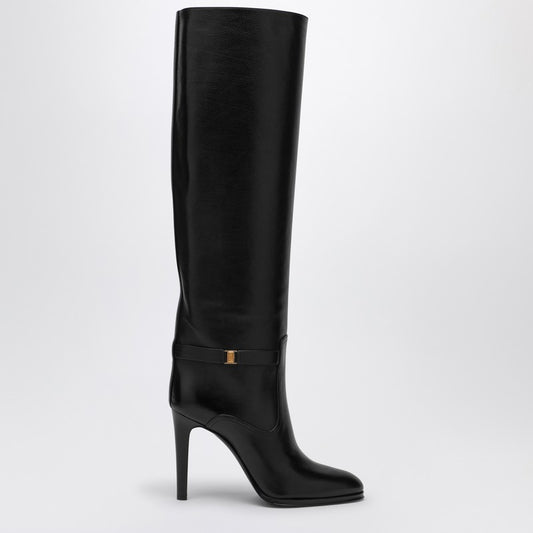 Saint Laurent Black Diane boot in grained leather 74379725V00P_YSL-1000