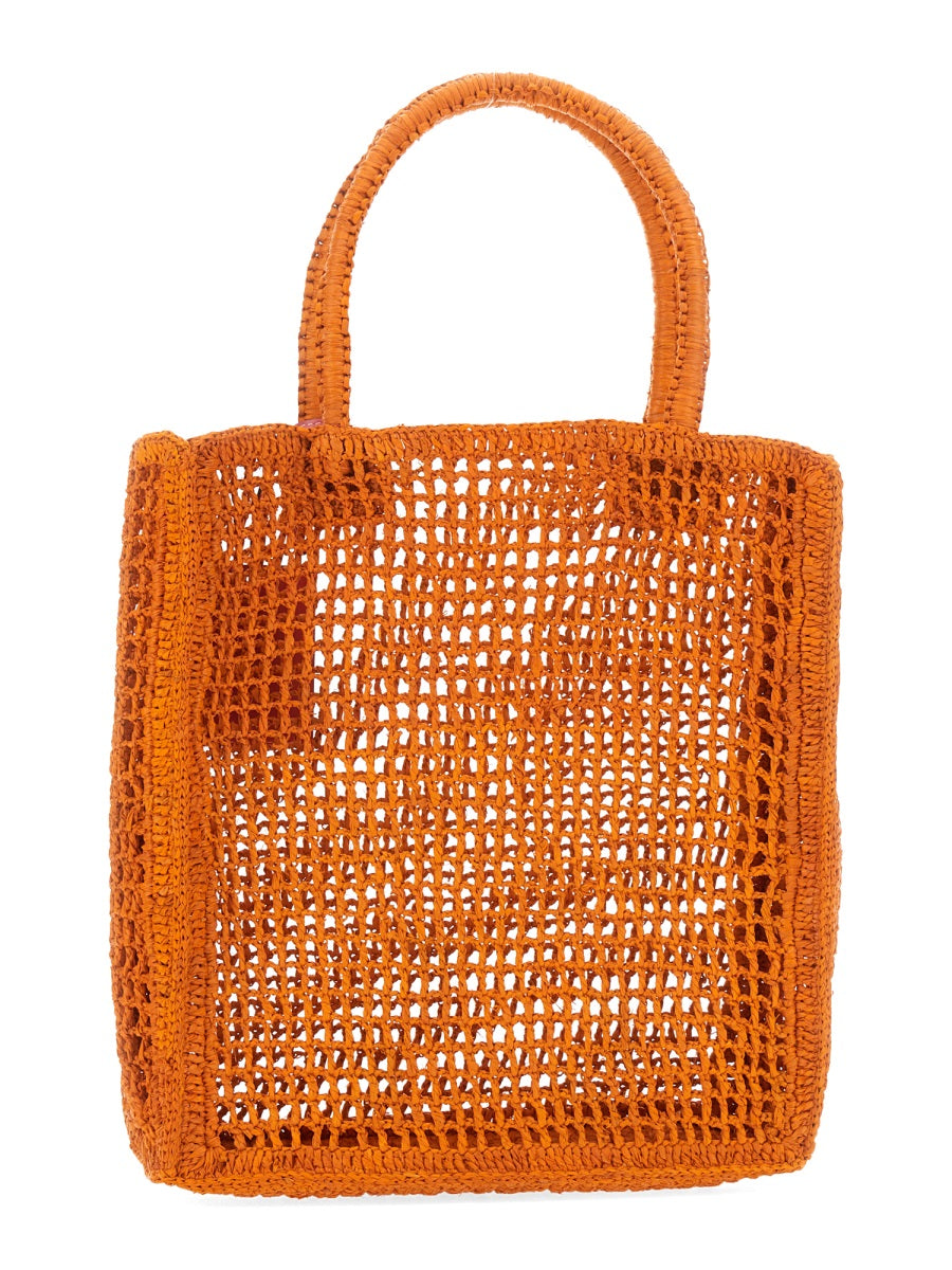 MANEBI RAFFIA NET BAG V6.1CHNATURALRAFFIAORANGE