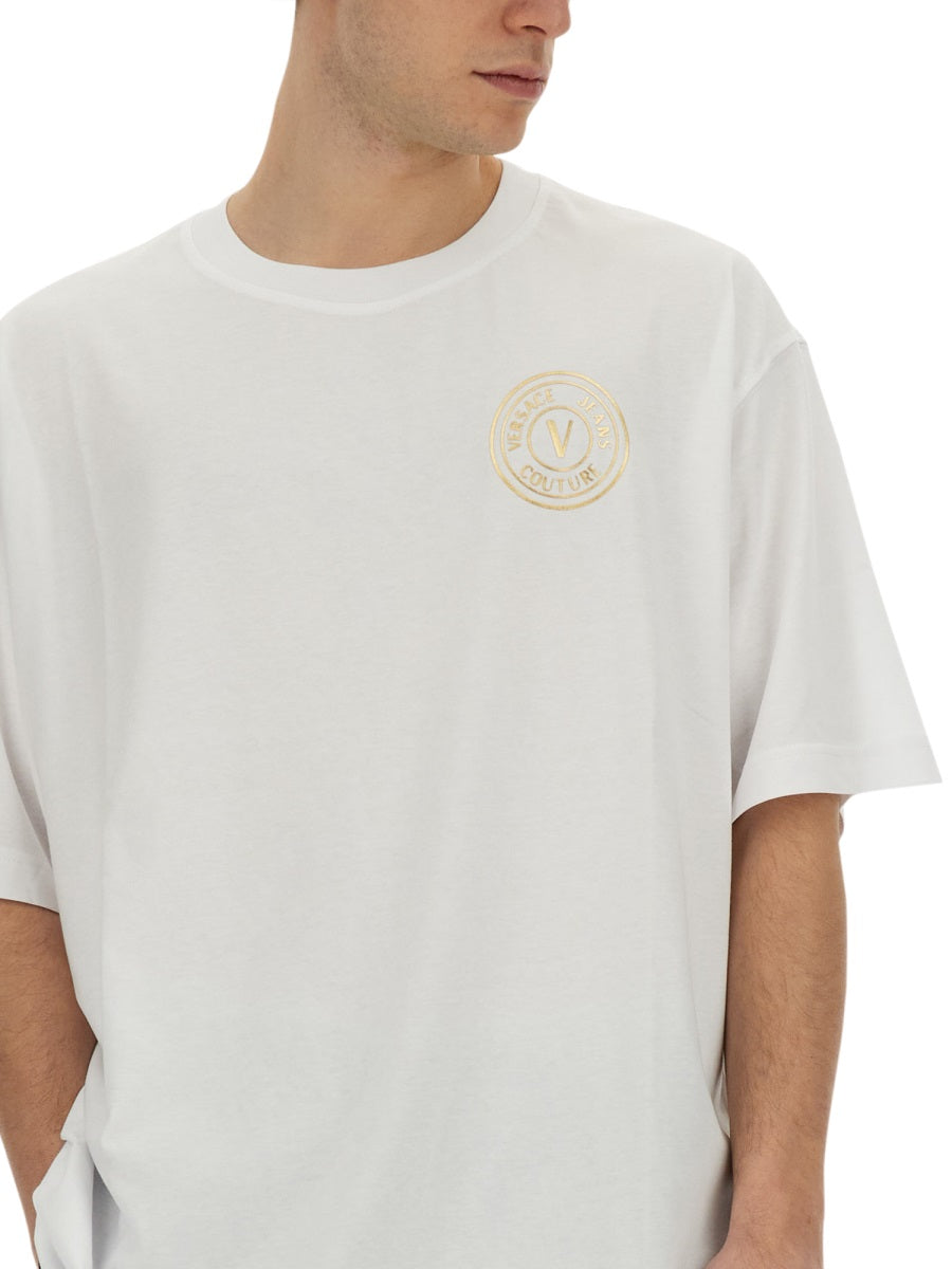 VERSACE JEANS COUTURE T-SHIRT WITH LOGO 76GAHT03CJ00TG03