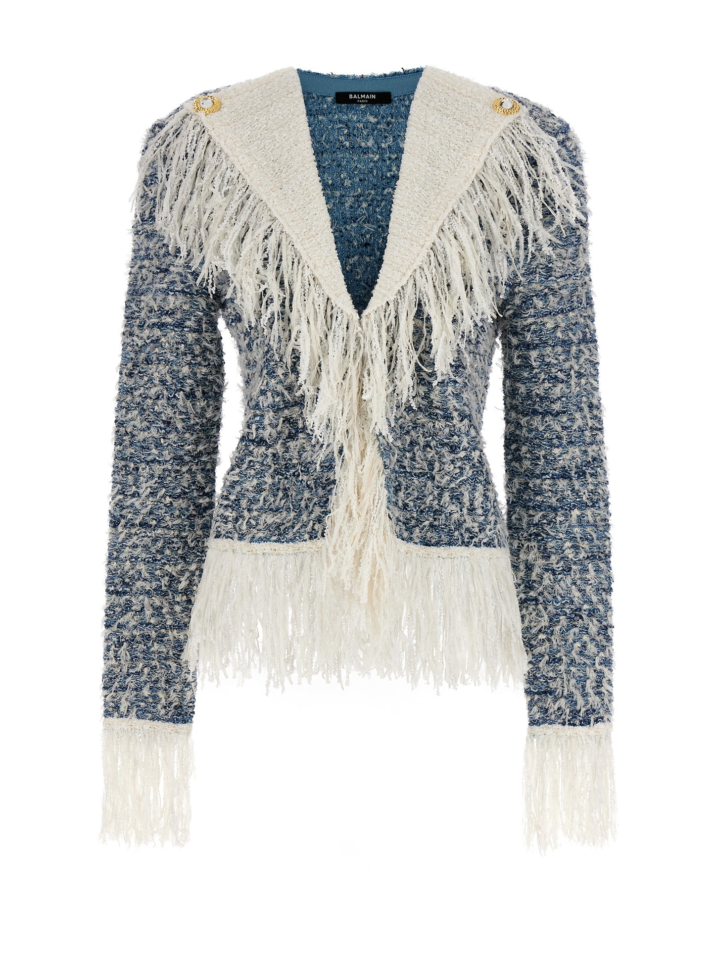 Balmain FRINGED TWEED JACKET CF1SK056KF88SLJ