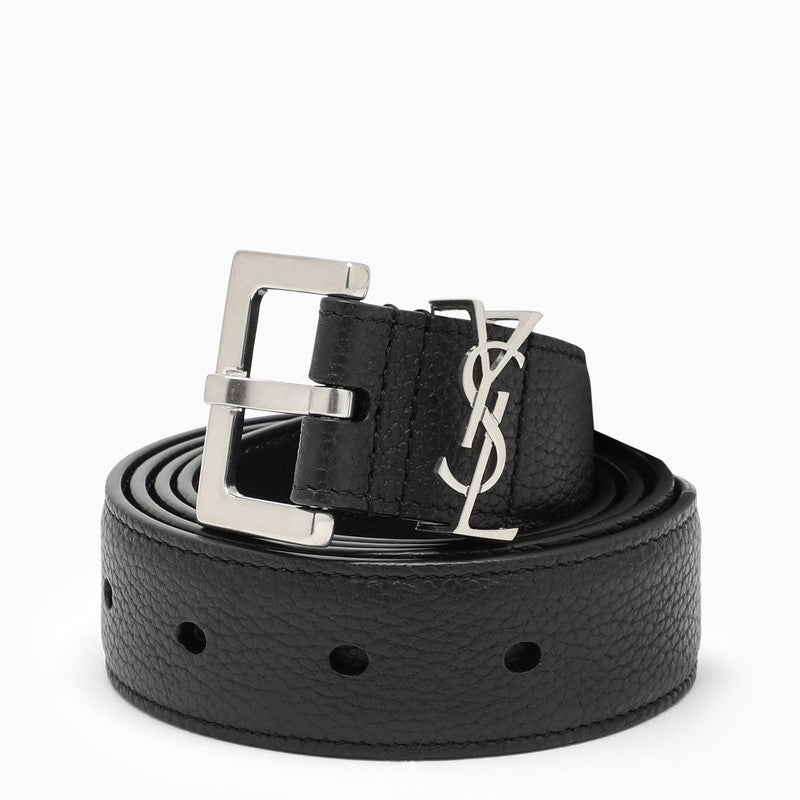 Saint Laurent Black Cassandre belt 634440DTI0EO_YSL-1000