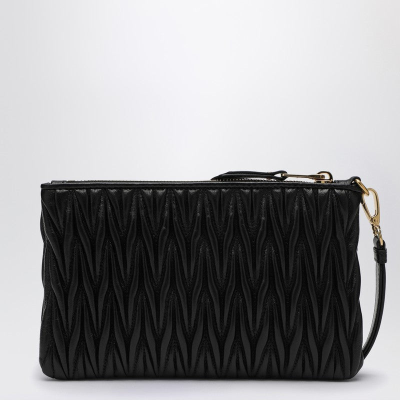 MIU MIU Black matelassé nappa leather pouch 5NH0142FPPN_MIU-F0002