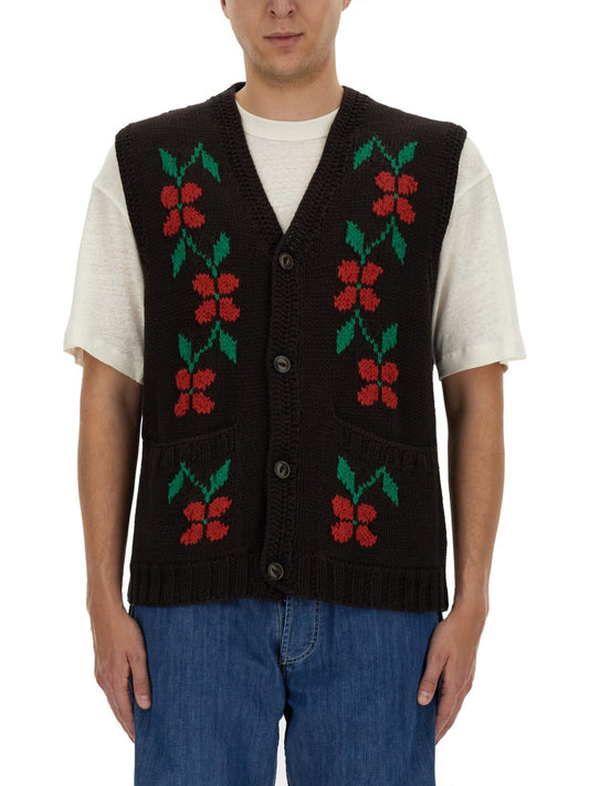 YMC COTTON VEST P8WAGBROWNMULTI