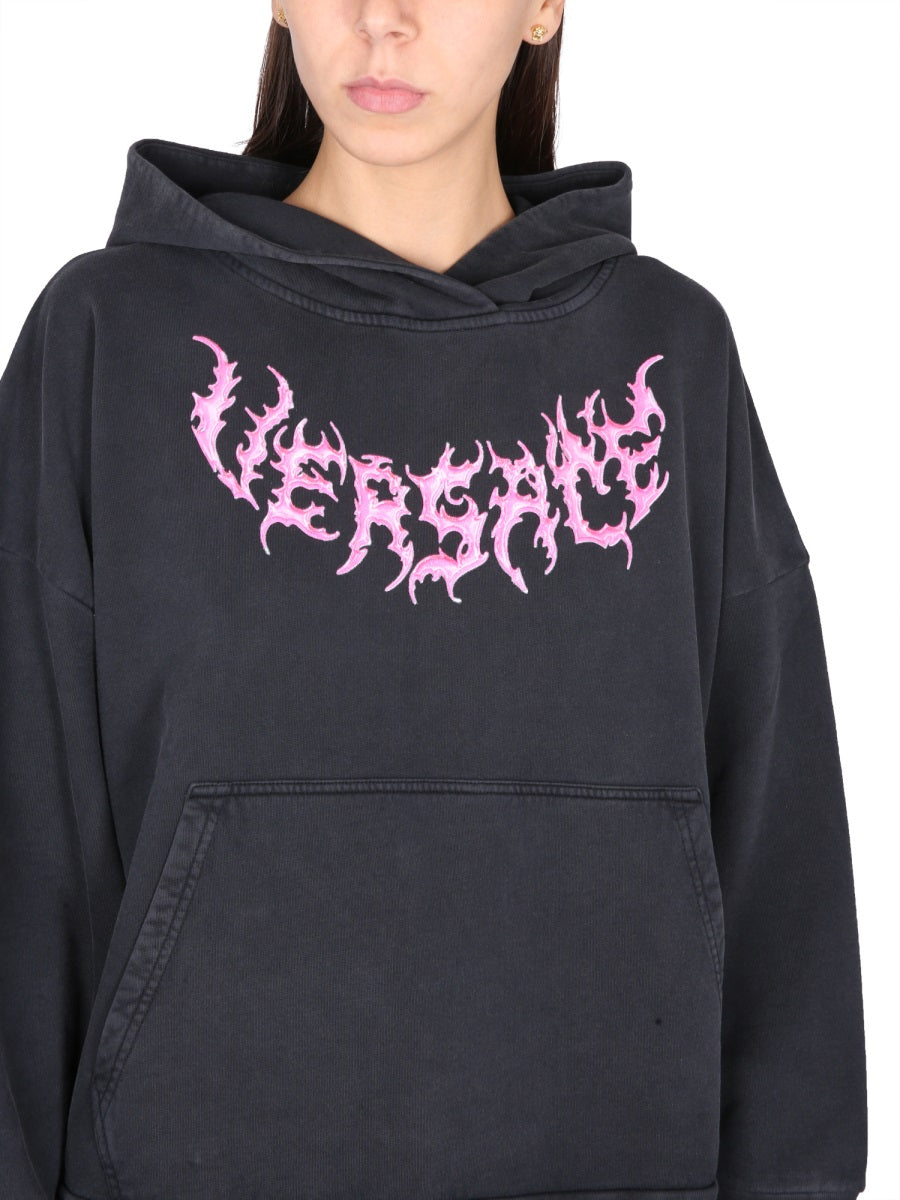 VERSACE HOODED SWEATSHIRT WITH LOGO 10100711A072591B000