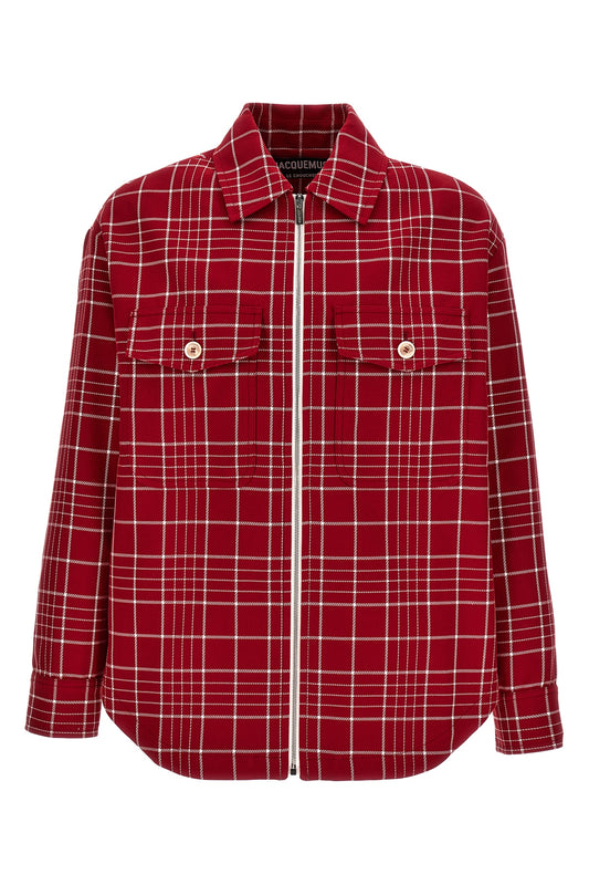 JACQUEMUS 'LE BLOUSON MONTAGNE' OVERSHIRT 23H236BL102JACQUARDCHECKD