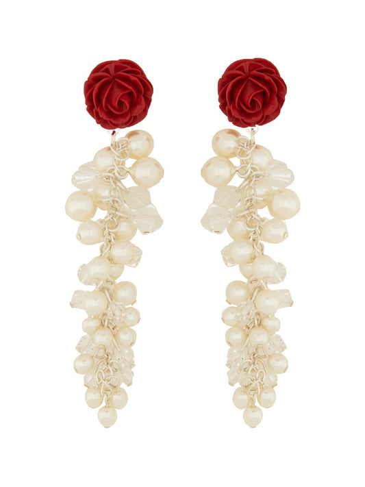 MAGDA BUTRYM "ROSEDROP" DANGLE EARRINGS 905524RED