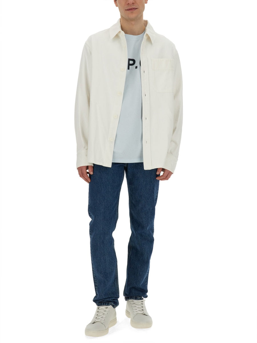 A.P.C. T-SHIRT WITH LOGO COBQXH26943IAB