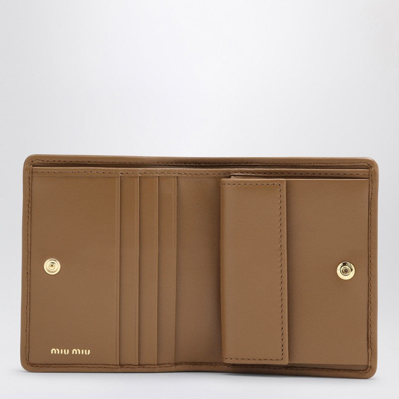 MIU MIU Caramel-coloured matelassé leather small wallet 5MV2042FPPP_MIU-F098L