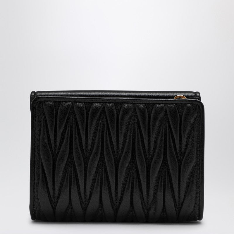 MIU MIU Black matelassé leather small wallet 5ML0022FPPP_MIU-F0002