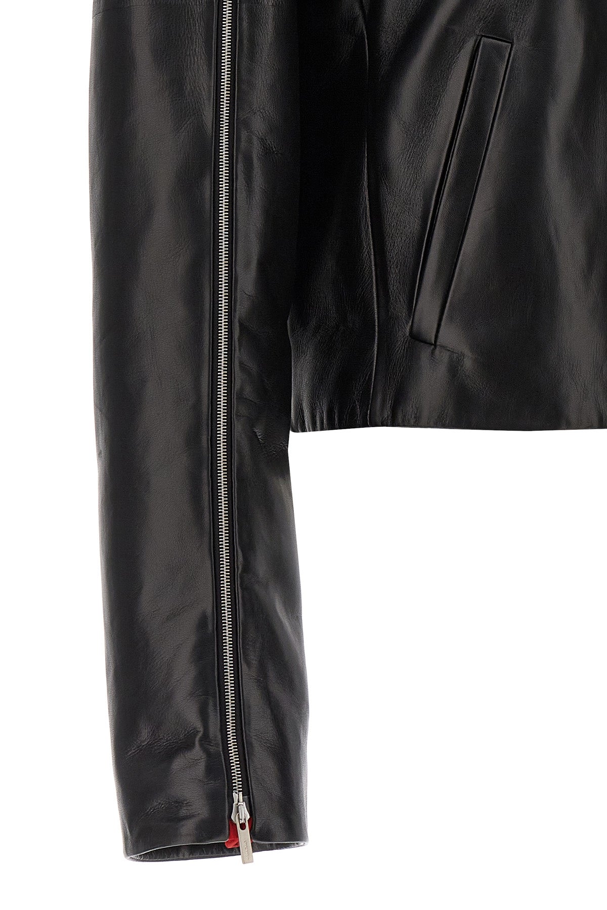 FERRAGAMO LEATHER BLOUSON 0767196NERO