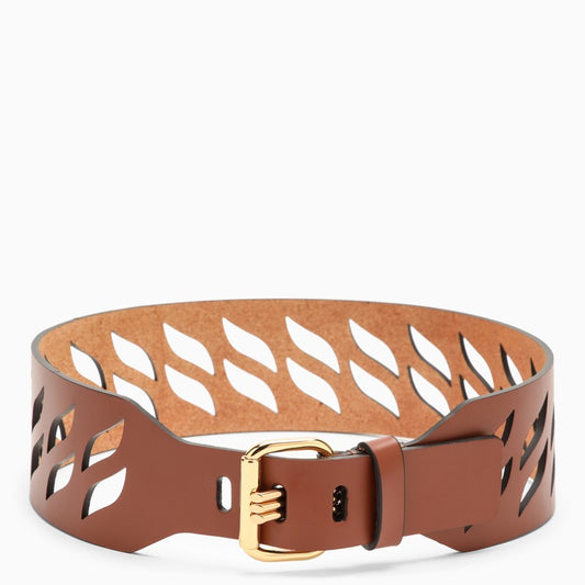 ETRO Brown perforated leather belt WP3B0006AU029O_ETRO-M0022