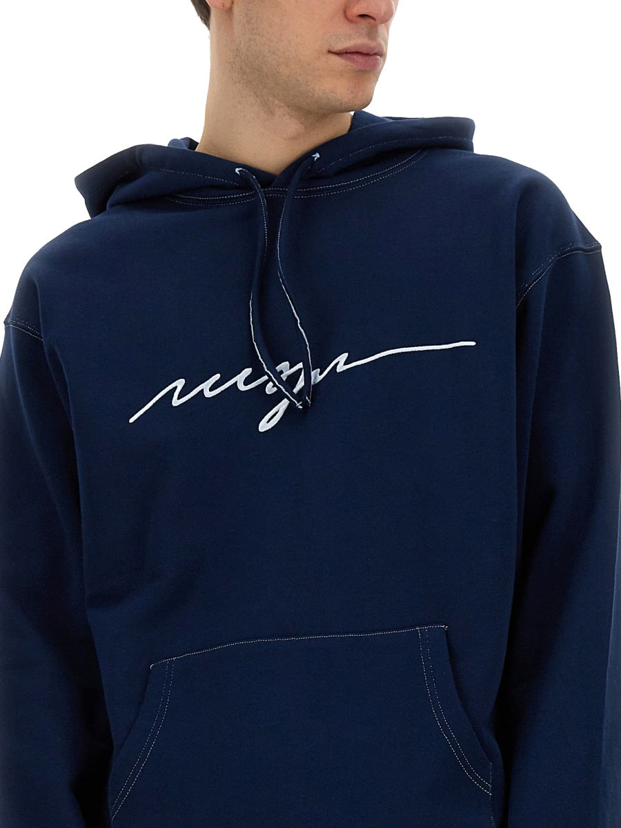 MSGM SWEATSHIRT WITH CURSIVE LOGO 3640MM9824700089