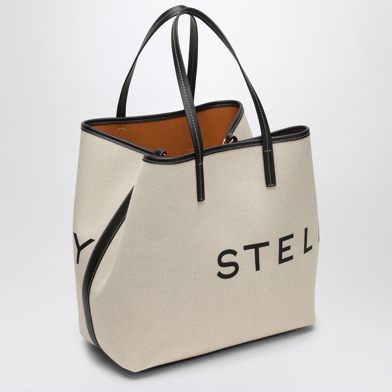 Stella McCartney Ecru cotton-blend tote bag with logo 7B0048WP0221P_STELL-9043