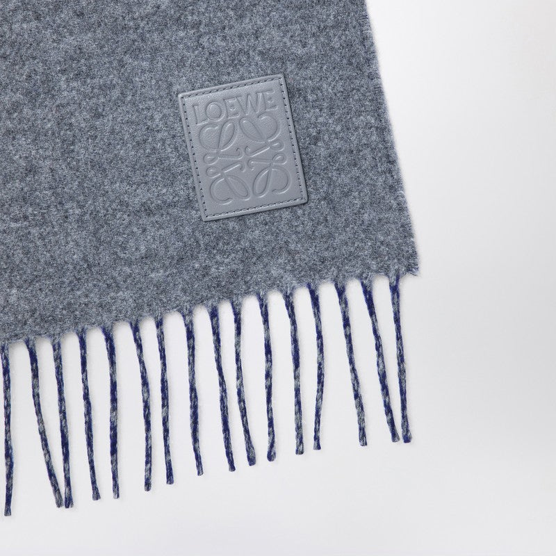 LOEWE Grey/blue wool and cashmere scarf F811251X06WOP_LOEW-1134