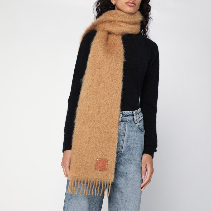 LOEWE Camel-coloured mohair and wool scarf F655254X01DWOP_LOEW-3150