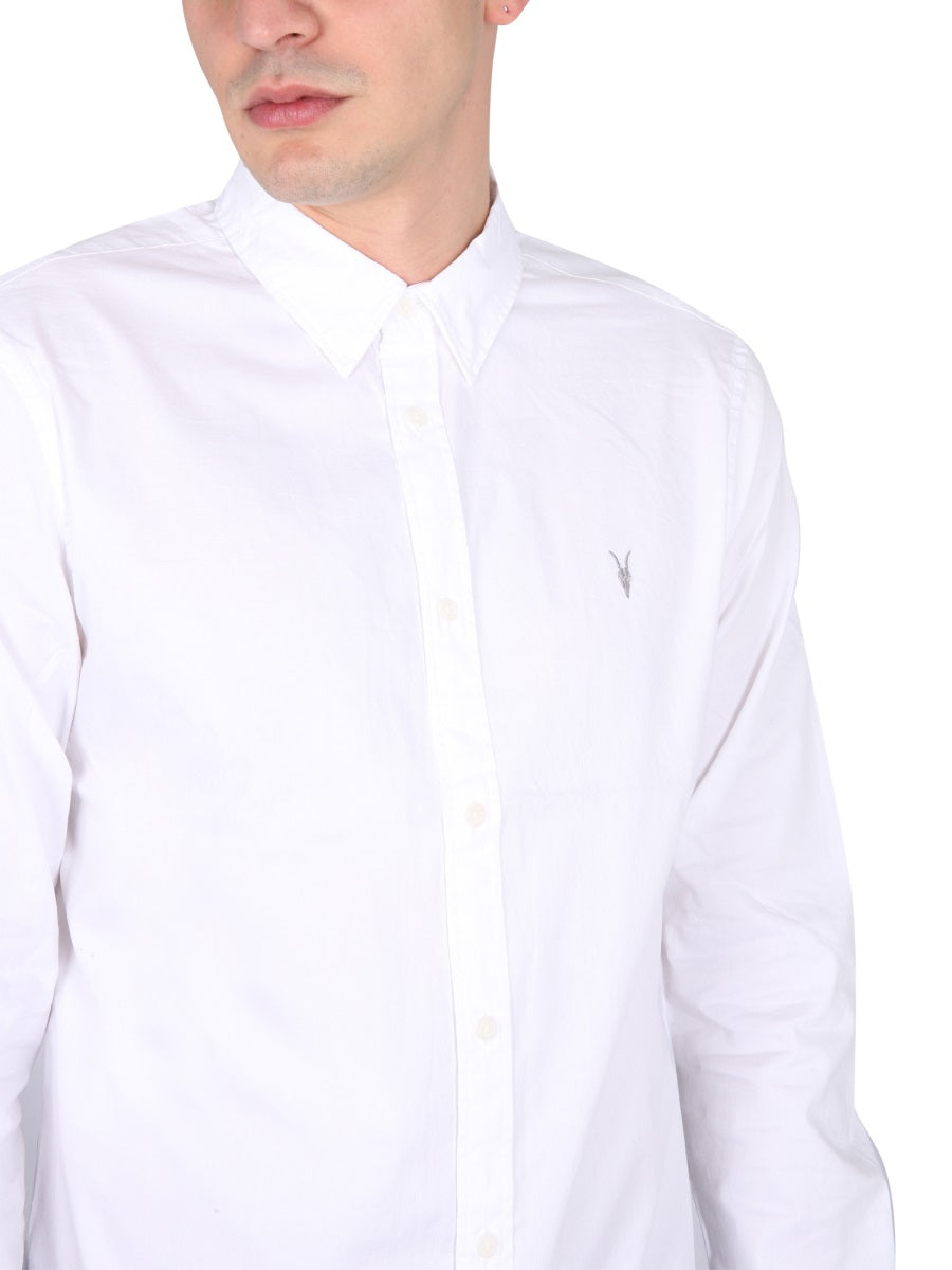 ALLSAINTS SHIRT WITH LOGO EMBROIDERY MS257UWHITE