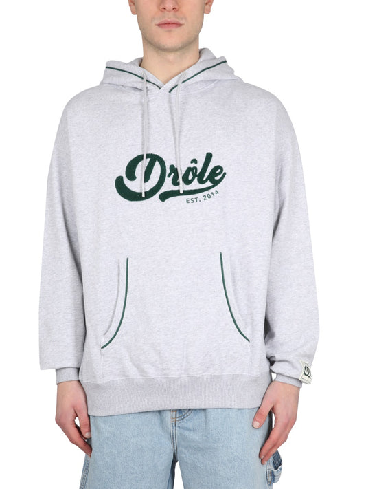 Drôle De Monsieur HOODED SWEATSHIRT WITH LOGO HO124CO001LIGHTGREY