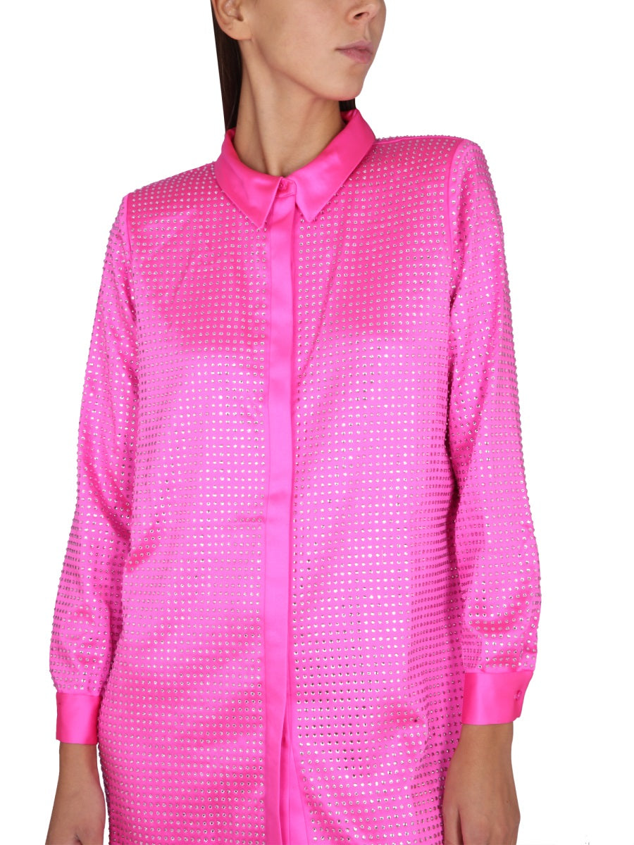 self-portrait SHIRT WITH CRYSTALS RS23-091TPINK