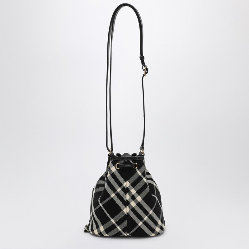 Burberry Black Check Clutch shoulder bag with drawstring 8095057159199P_BURBE-A1003