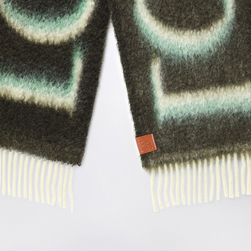 LOEWE Green/white wool and mohair scarf F811257X03WOP_LOEW-4102