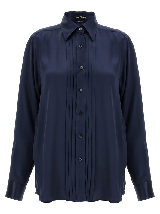 TOM FORD PLEATED PLASTRON SHIRT CA3269FAX1191HB920