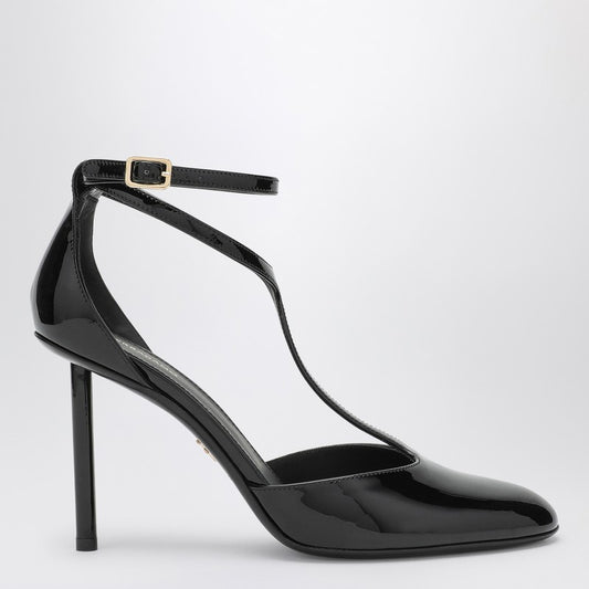 FERRAGAMO Black Pump T-strap in patent leather 07772081CLEP_FERRA-NR