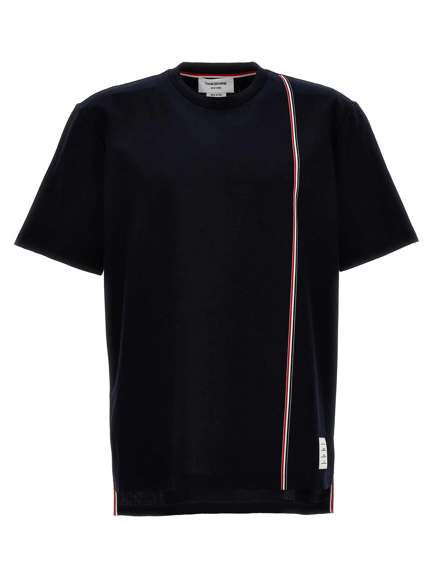 Thom Browne crewneck t-shirt with tricolor intarsia MJS252AJ0138415