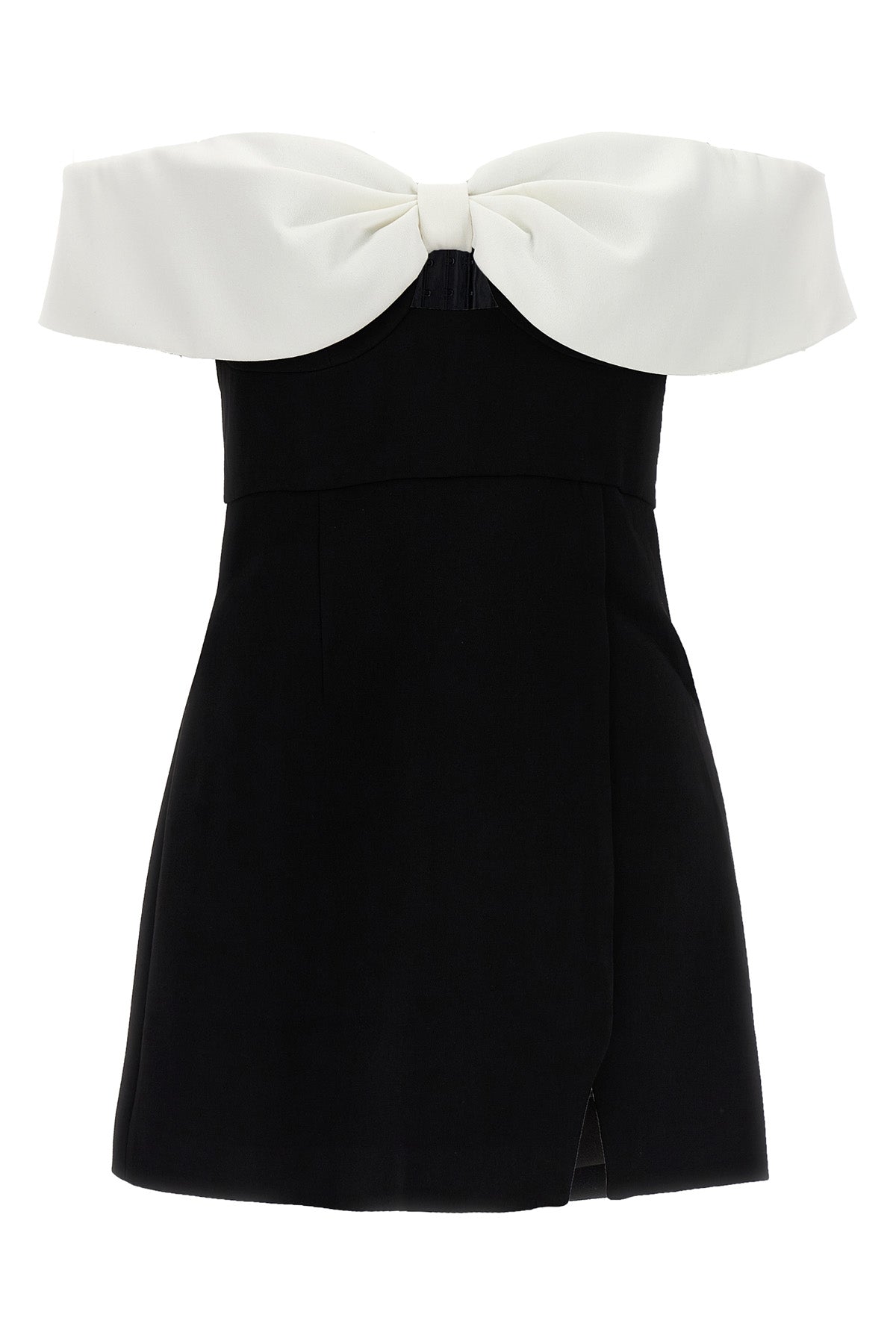 self-portrait 'BLACK CREPE BOW MINI' DRESS RS24029SBBLACK