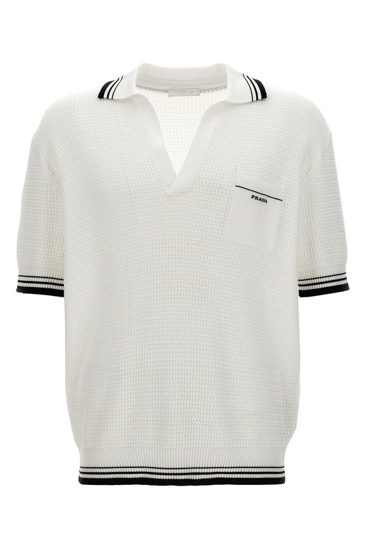 Prada LOGO KNIT POLO SHIRT UMB759SOOO14G8F0964