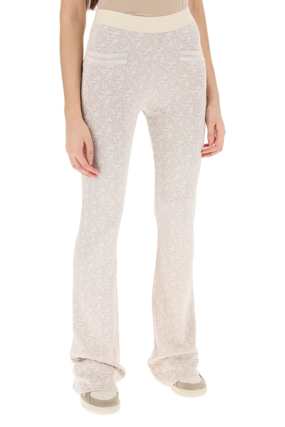 Palm Angels monogram pants in lurex knit PWHG026R24KNI0010361