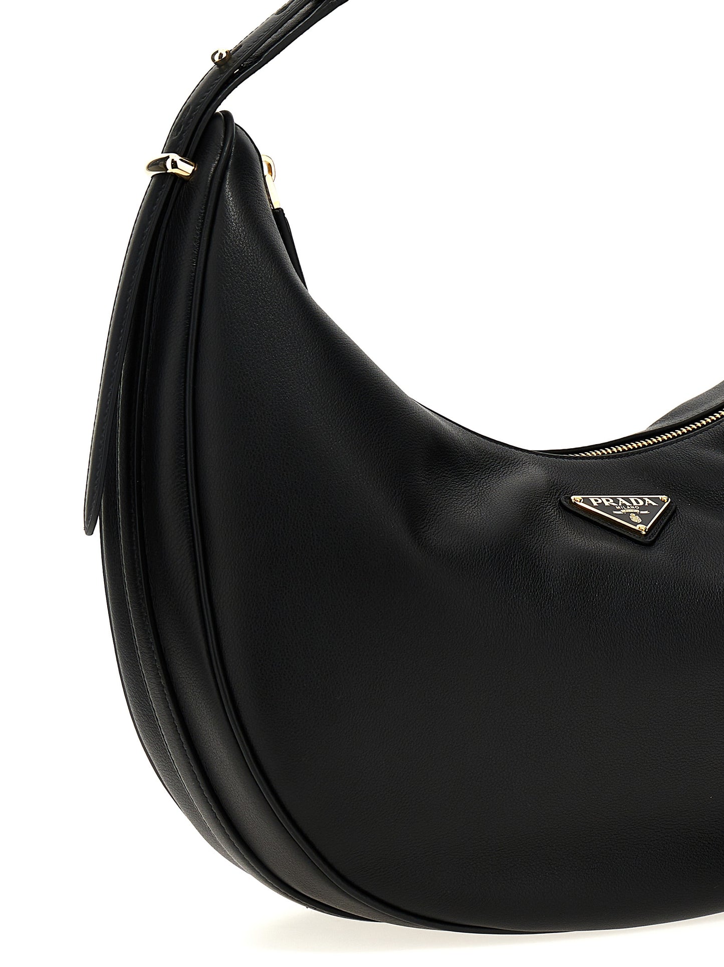 Prada Black leather big ArquÃ¨ handbag 1BC212VOVO2CYSF0002