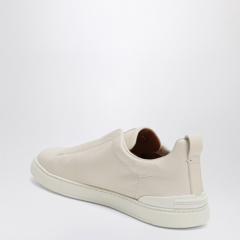 ZEGNA Beige leather Triple Stitch sneakers S4667ZLHCVOP_ZEGNA-PAN