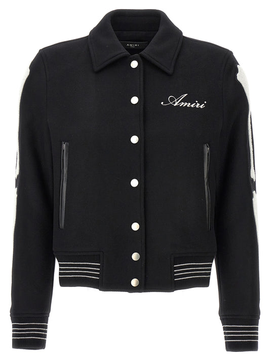 AMIRI 'BONES' BOMBER JACKET AWOUVY1008BLACK