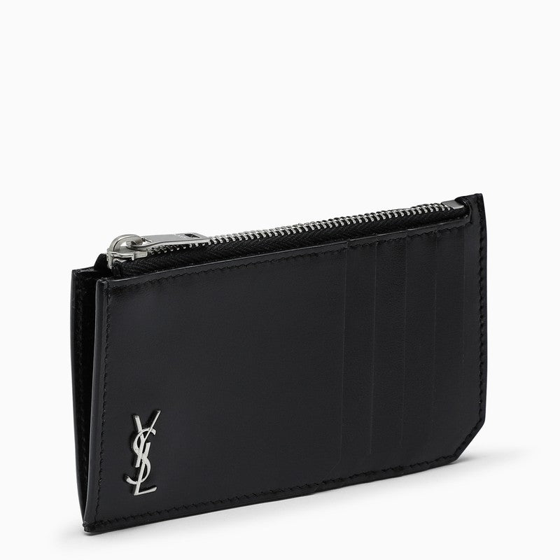 Saint Laurent Black Monogram zip credit card holder 6298991JB0EM_YSL-1000