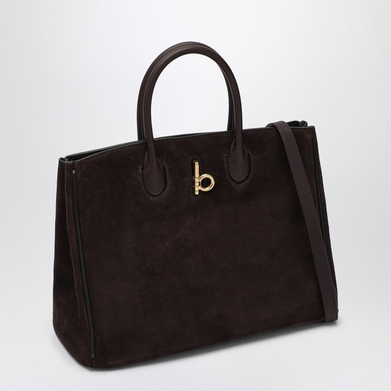 Burberry Rocking Horse medium brown suede tote 8094491158524P_BURBE-A1276