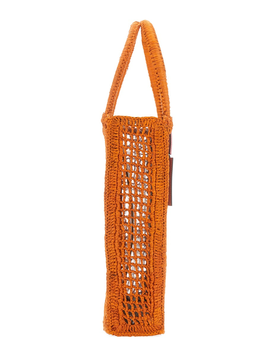 MANEBI RAFFIA NET BAG V6.1CHNATURALRAFFIAORANGE