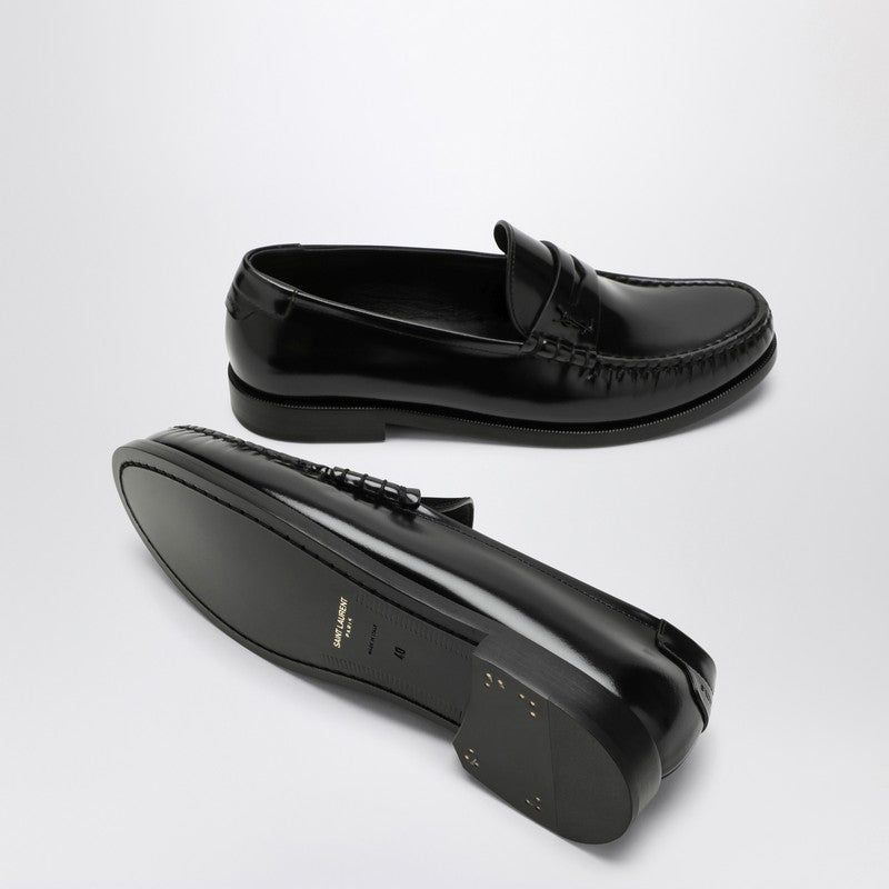 Saint Laurent Black leather loafer with monogram 670232AAA7RP_YSL-1000