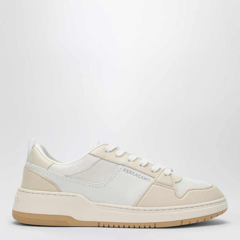 FERRAGAMO Low white leather trainer 0769613MLEO_FERRA-PB